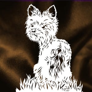 Plantilla de corte de papel para perros de descarga instantánea, corte de papel para mascotas, arte de bricolaje con corte de papel descargable, patrón de cortador de papel para cachorros