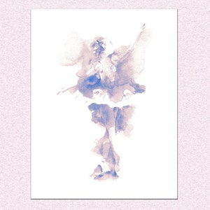 Downloadable ballerina poster decor, printable ballerina wall art painting, instant download dancer watercolor, elegant print gift