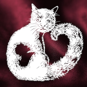 Plantilla de corte de papel para gatos, regalo de bricolaje para amantes de los gatos de descarga instantánea, plantilla de arte de corte de papel para amantes de los gatitos descargable, arte de corte de papel para mascotas
