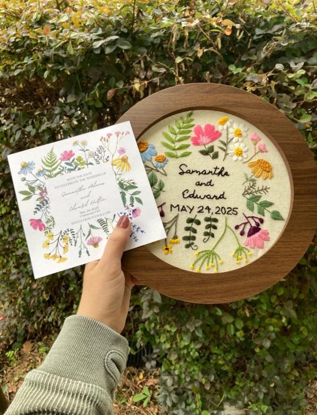 Rec Invitation Wedding Invitation Recreation — Handmade Embroidered — Custom Design ...