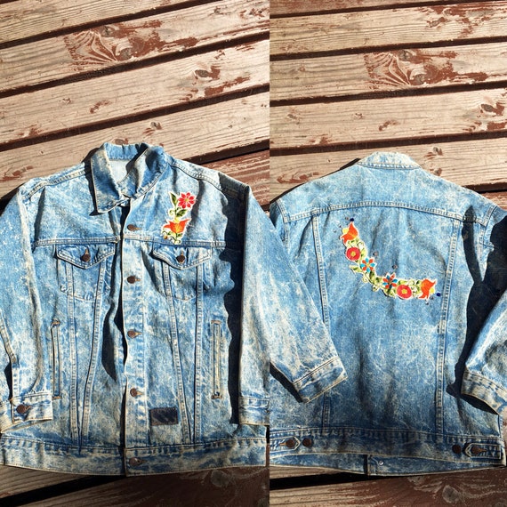 Reserve Vintage Acid Wash Patched Jean Jacket-Embe