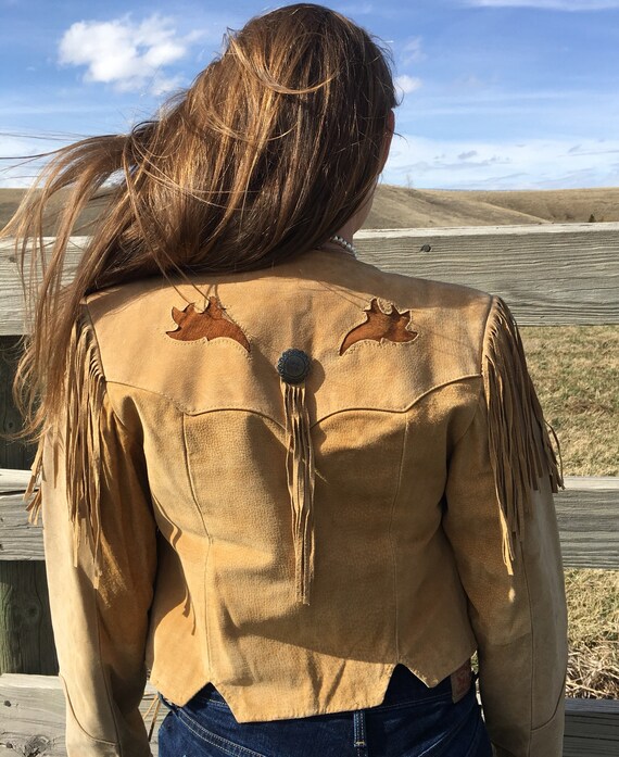 Suede Fringe Bone Jacket-Fringe Jacket-Pioneer We… - image 2