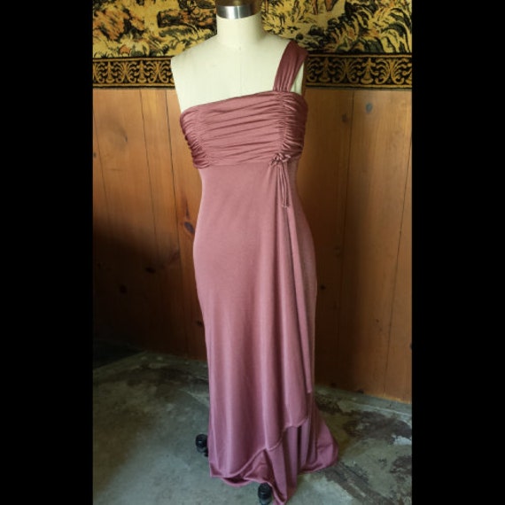 1970s vintage dusty rose dress