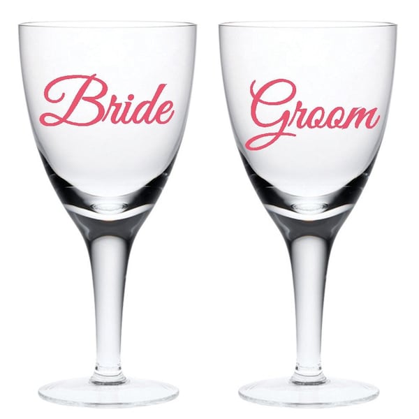 Personalised Wine Glass Stickers,  Wedding Whiskey Champagne, Adhesive Vinyl Words Decals Custom Made Bespoke
