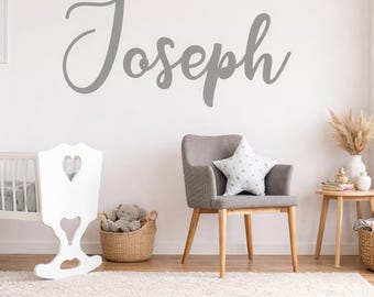 Personalised Cursive Name Vinyl Wall Sticker: Kids Bedroom Decor