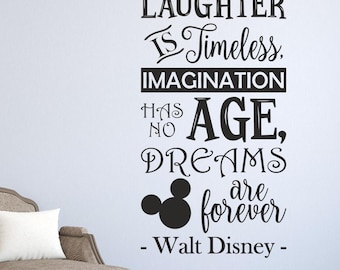 Laughter Is Timeless Walt Disney Quote Wall Sticker Decal Quote Vinyl Words