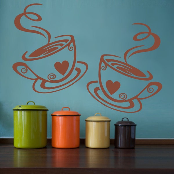 Coffee Cup Wall Sticker Decals