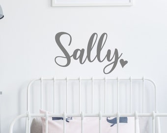 Personalised Name Wall Sticker with Heart | Custom Vinyl Decal for Rooms