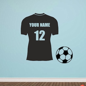 Football Shirt Strip Wall Sticker Decal With Personalised Name