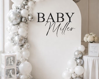 Personalised Baby Shower Balloon Arch Sticker | Birthday Signs Vinyl Decal  Wording Sailboard
