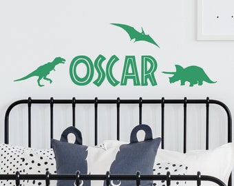 Personalised Dinosaur Wall Sticker Name