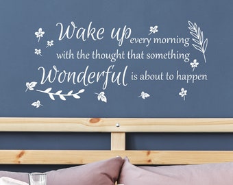 Wake Up Every Morning Inspirational Wall Sticker, Decal Quote Vinyl Adhesive Wording Decor