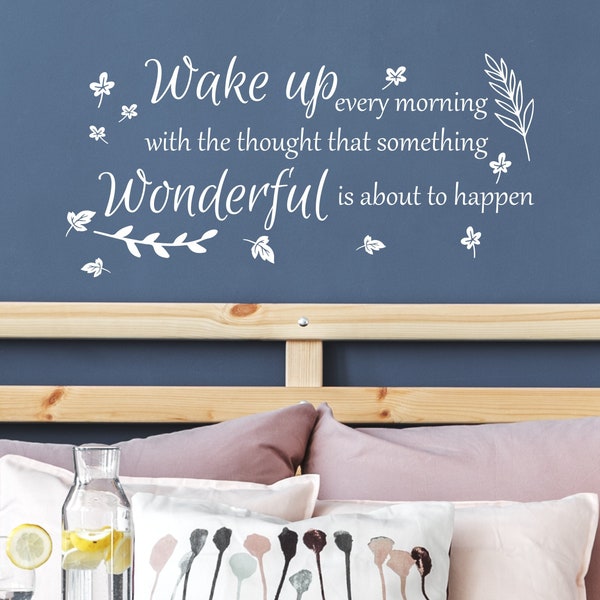 Wake Up Every Morning Inspirational Wall Sticker, Decal Quote Vinyl Adhesive Wording Decor