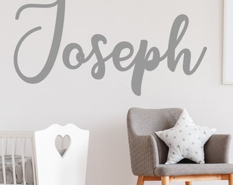Personalised Cursive Name Vinyl Wall Sticker: Kids Bedroom Decor