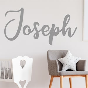 Personalised Bespoke Script Style Wall Sticker Name, Decal Bedroom Kids Bespoke Custom Made Adhesive Vinyl Nursery image 1