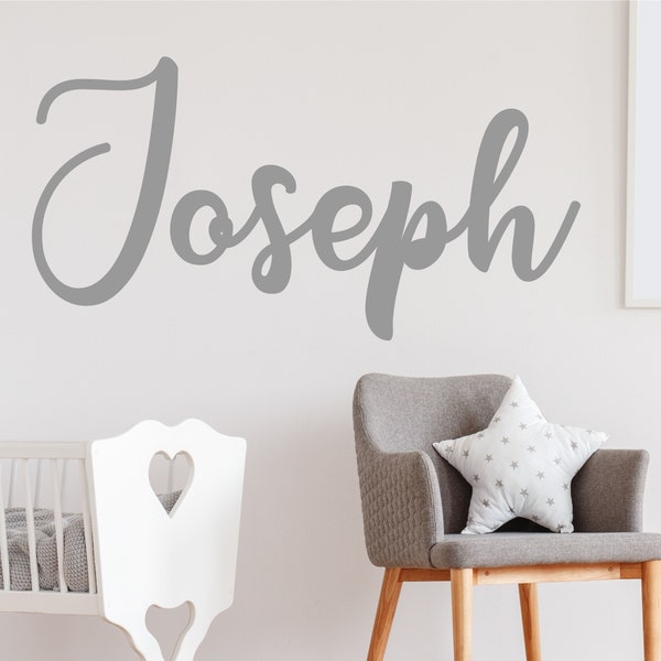 Personalised Bespoke Script Style Wall Sticker Name, Decal Bedroom Kids Bespoke Custom Made Adhesive Vinyl Nursery