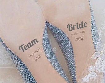 Team Bride Wedding Bridal Shoe Stickers | Decal Vinyl Removable Marriage Bridesmaid Decoration Gift