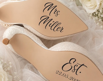 Personalised Bespoke Custom Words For Bridal; Shoe | Stickers Decal Vinyl Removable Bride Gift