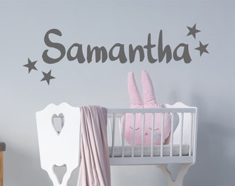 Personalised Stars Name Wall Sticker - Girls Bedroom Decal