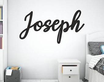 Personalised Script Name Wall Sticker for Kids Bedroom | Bespoke Vinyl Lettering Decal