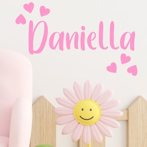 Adhesivo de pared personalizado con nombre para dormitorio de niñas, adhesivo de vinilo personalizable para decoración de habitación de niños