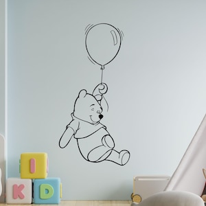 Calcomanía de pared de Winnie The Pooh / Globo Disney para decoración de guardería