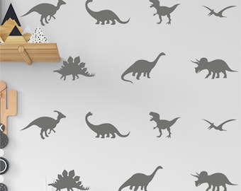 恐竜ウォールデカール｜かわいい恐竜ステッカー28枚、子供部屋用
