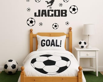 サッカー選手名入りウォールステッカー｜男の子用デカール 子供部屋用