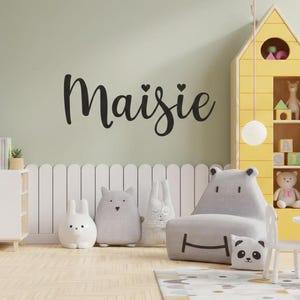 Personalised Script Name Vinyl Wall Sticker: Kids Bedroom Decor