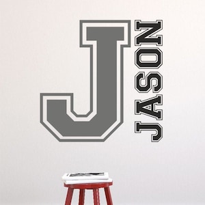 Calcomanía de pared personalizada con letras universitarias / Decoración personalizada para habitación infantil