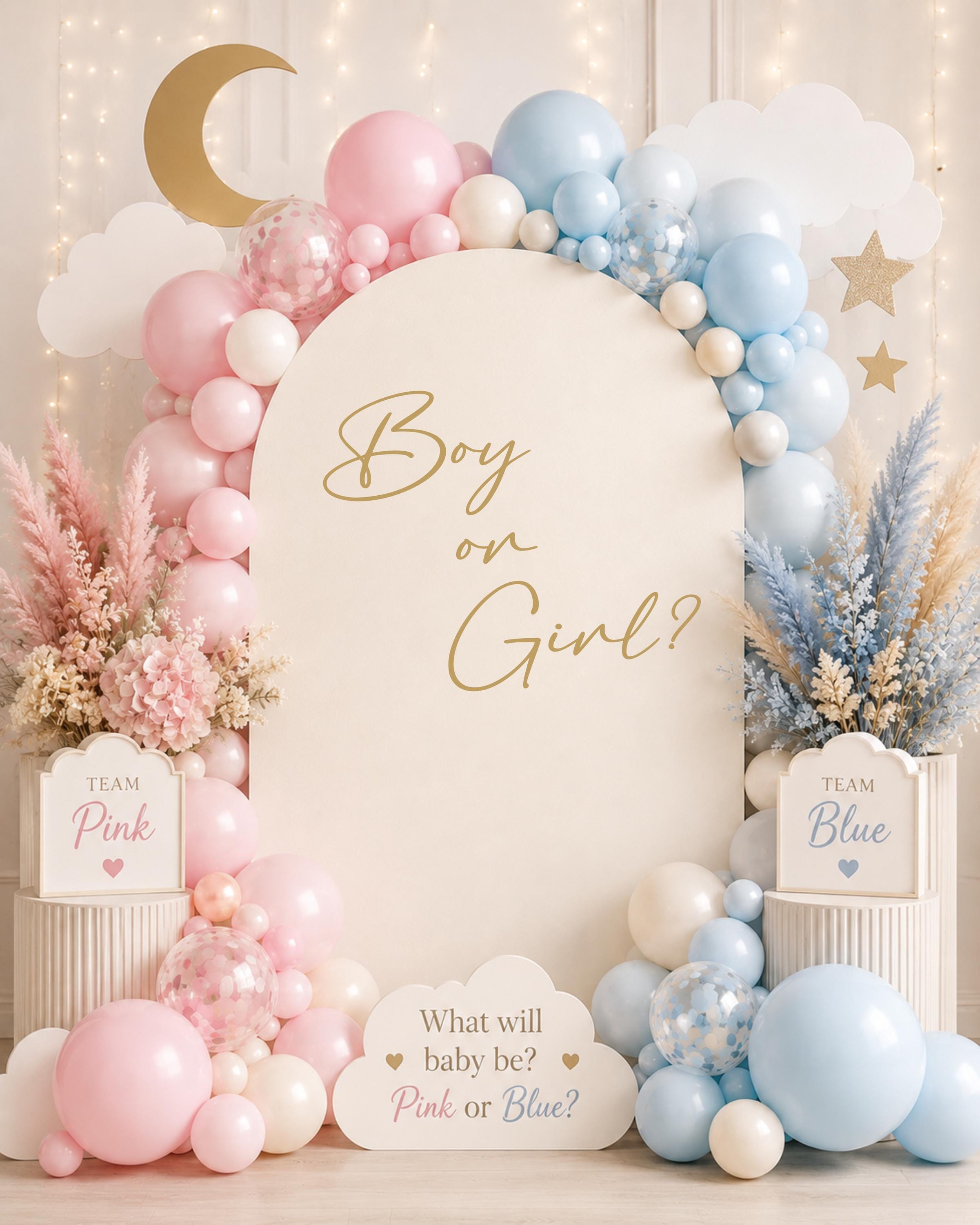 Kit De Décoration Gender Reveal Bohème – Arche De Ballons Beige Et Marron, Ballon Géant 36” Avec Confettis, Baby Shower Ourson