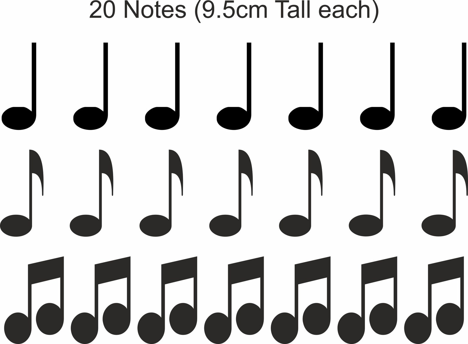 20 Musical Music Notes Wall Stickers Decals Vinyl Art Shapes Etsy