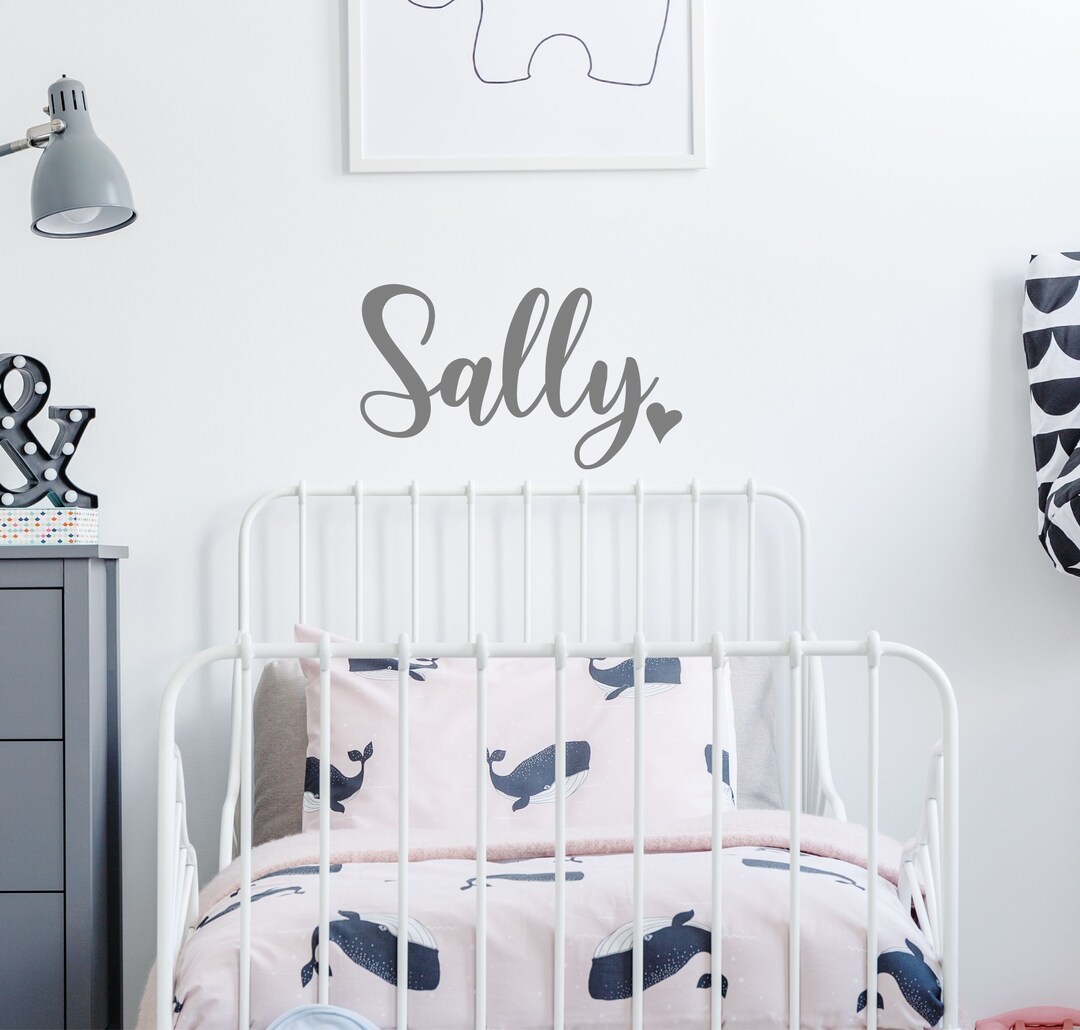 Personalised Bespoke Name | Wall Sticker Decal With Cute Heart - Etsy