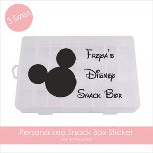 Gepersonaliseerde vinylsticker Disney Snackbox - aangepaste naam, aangepaste reissticker, kindercadeau, decor Disney Lover