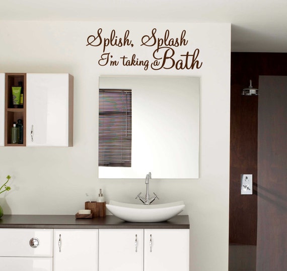 Splish Splash Je Prenais Un Bain Wall Decal Sticker Citation Salle De Bain Douche