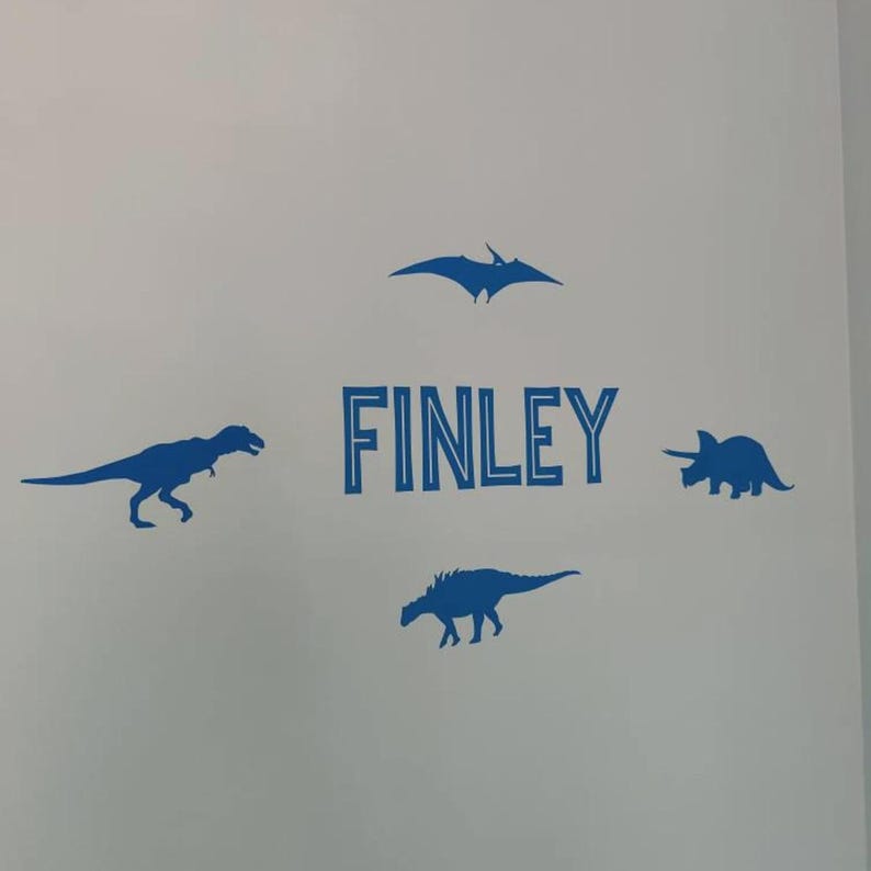 Personligt väggklistermärke med dinosaurienamn | Barnrum bild 7