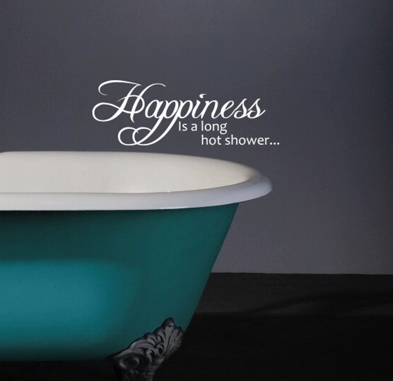 Happiness is A Long Hot Shower Wall Sticker Quote Decal Etsy Australia