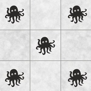 Octopus Tile Stickers Decals | Bathroom Toilet Kitchen Decorative Vinyl Adhesive Waterproof Sealife
