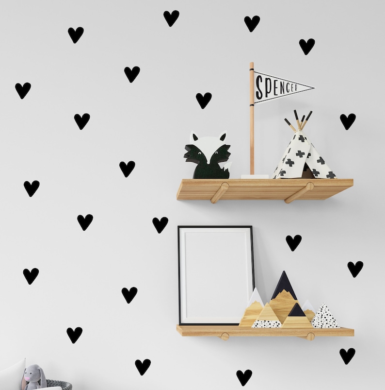 Heart Wall Art Stickers, Kids Bedroom Decor image 1
