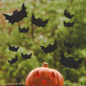Cute Bat Stickers [Pack of 30] Halloween Wall Window Decal Quote Adhesive Vinyl Graphics