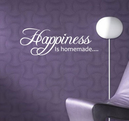 Vinilo Decorativo Pared "HAPPINESS IS CASERA HEART" – Calcomanía Para Cocina (36 Cm, Oracal)