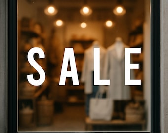 セール ショップウィンドウステッカー デカール グラフィック 小売ディスプレイ 店舗前面ビニールデカール
