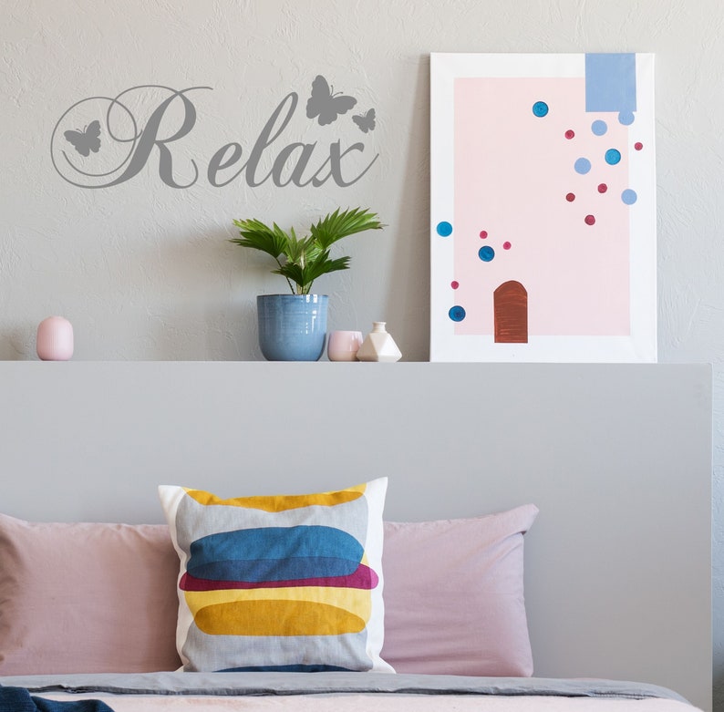RELAX Wall Sticker Quote Decal Adhesive Vinyl Bedroom Etsy