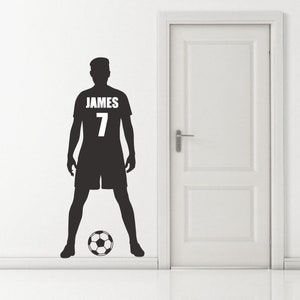 Football Player Wall Sticker Decal With Personalised Name
