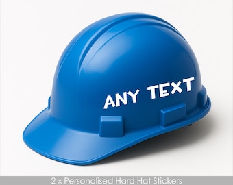 Pair of Personalised Hard Hat Name Stickers - Safety Gear Name Labels
