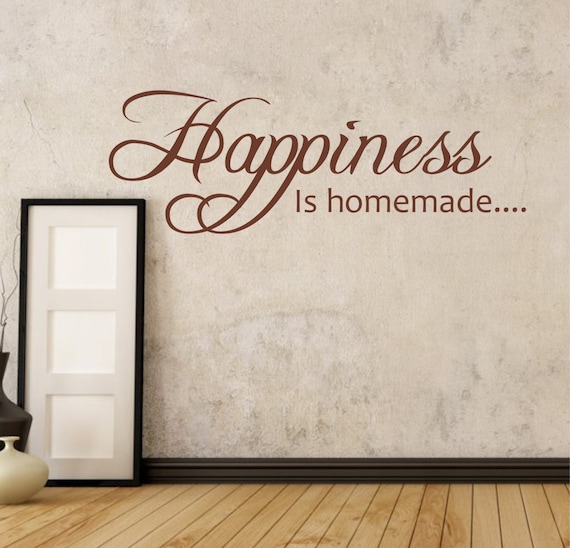 happiness is homemade wall sticker decal words vinyl | etsy