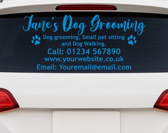 Dog Groomer Business Car Window Sticker Decal