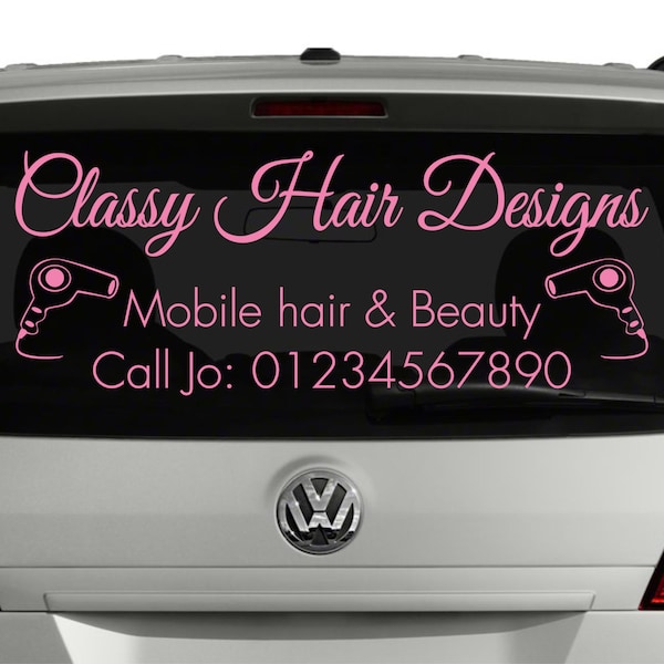 Mobile Hairdresser | Car Vehicle Advertising Sticker Decal Graphics