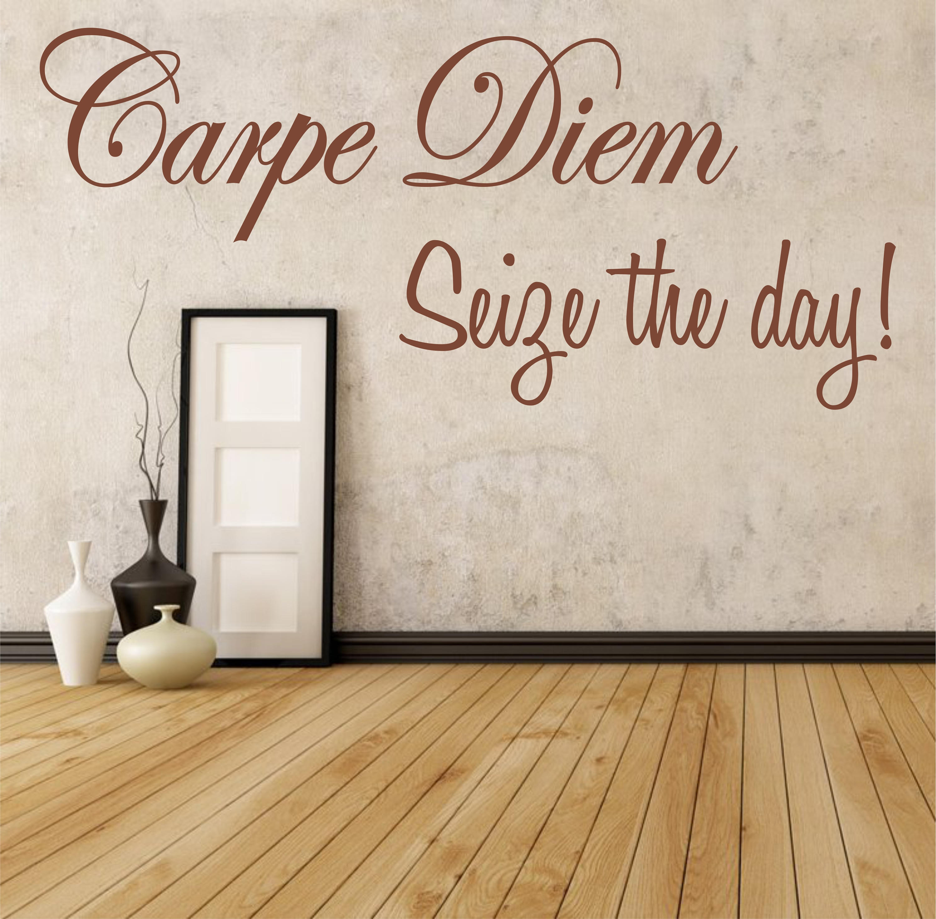 Carpe Diem Seize The Day Wall Sticker Decal Quote Vinyl Etsy