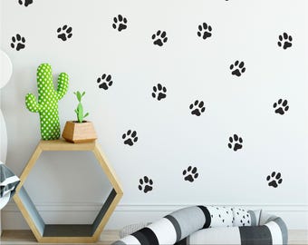 Paw Print Sticker Vinyl Decals [Pack of 40]